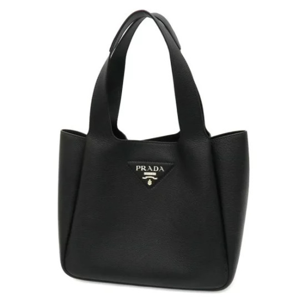 Prada Liaison leather tote bag signature triangle logo plaque